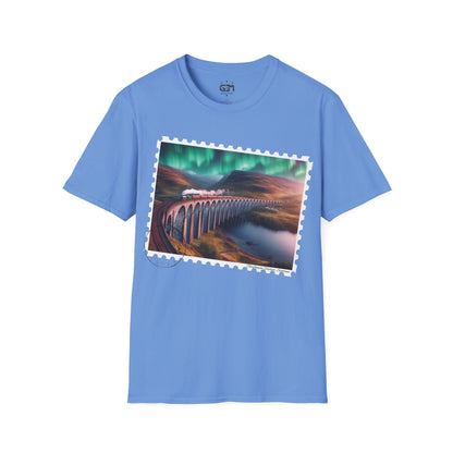 Postcard Glenfinnan Viaduct Art Softstyle T-Shirt, Unisex Tee, Scotland Shirt, Various Colours