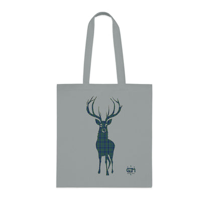 Reversible Scotland Tartan Stag Cotton Tote Bag - Keith Tartan