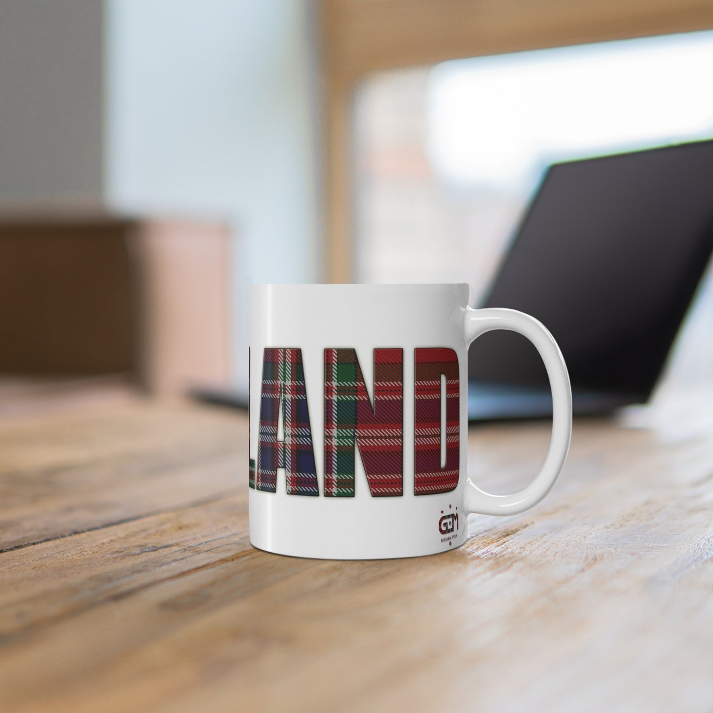 Scotland Lettering Tartan Mug 11oz, MacFarlane Tartan