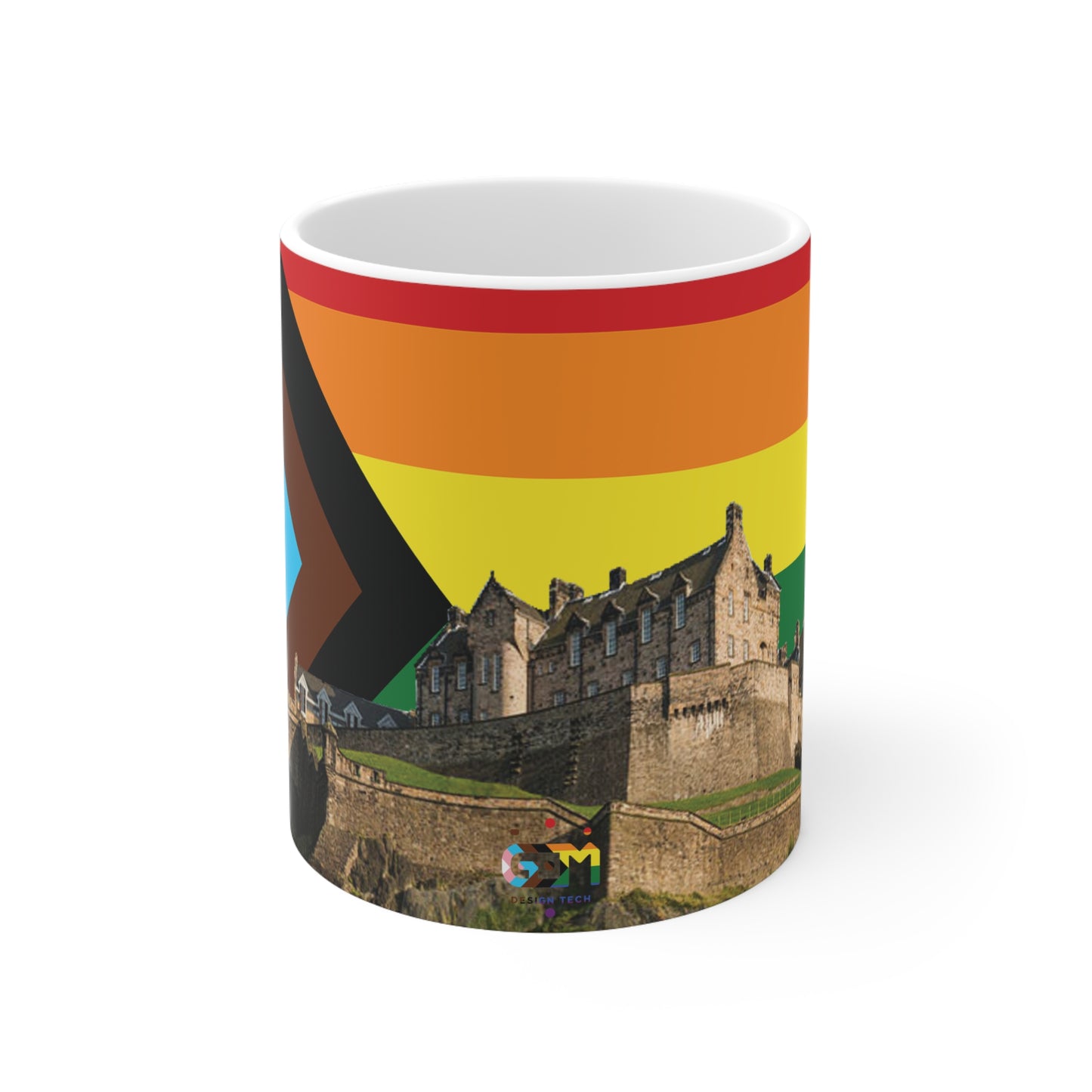 Edinburgh Castle Pride Progress Sky Photo Mug, White