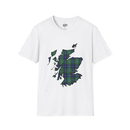 Scotland Tartan Map Softstyle Unisex T-Shirt - Douglas Tartan Tee