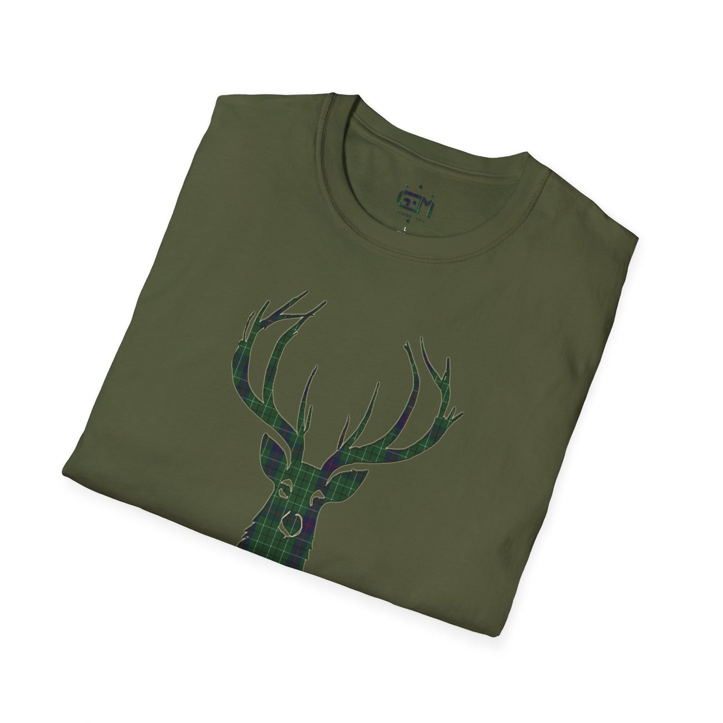 Tartan Stag Softstyle T-Shirt - Duncan Tartan, Unisex Tee, Scottish Scenery, Various Colours