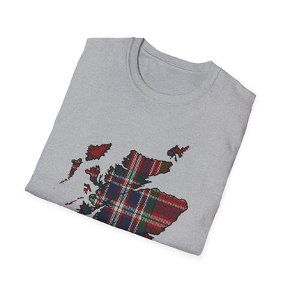 Tartan Scotland Map Softstyle Unisex T-Shirt - MacFarlane Tartan Tee