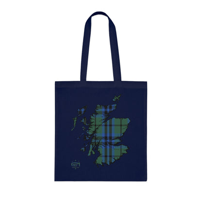 Reversible Scotland Tartan Map Cotton Tote Bag - Keith Tartan