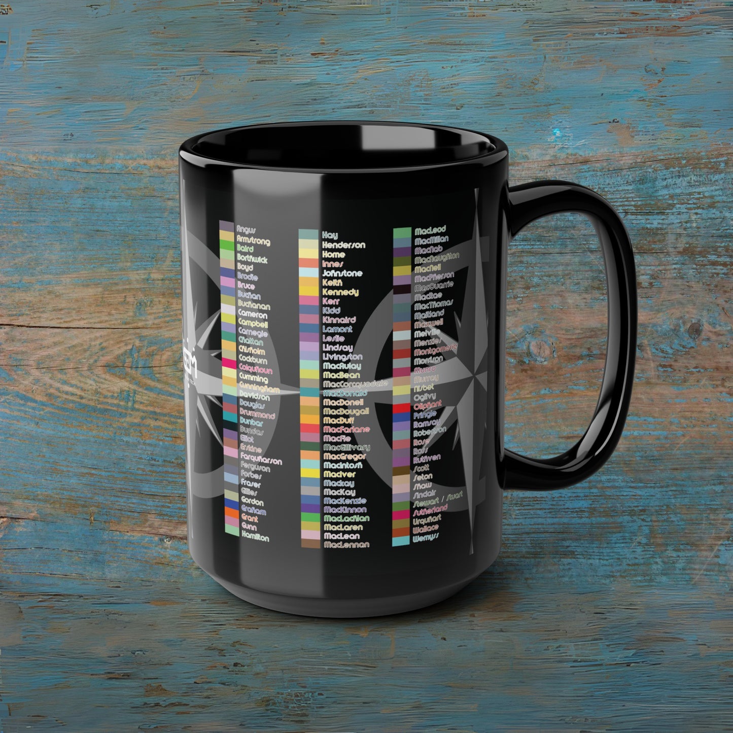 Carte des clans d'Écosse Art Mug, tasse à café, tasse à thé, noir