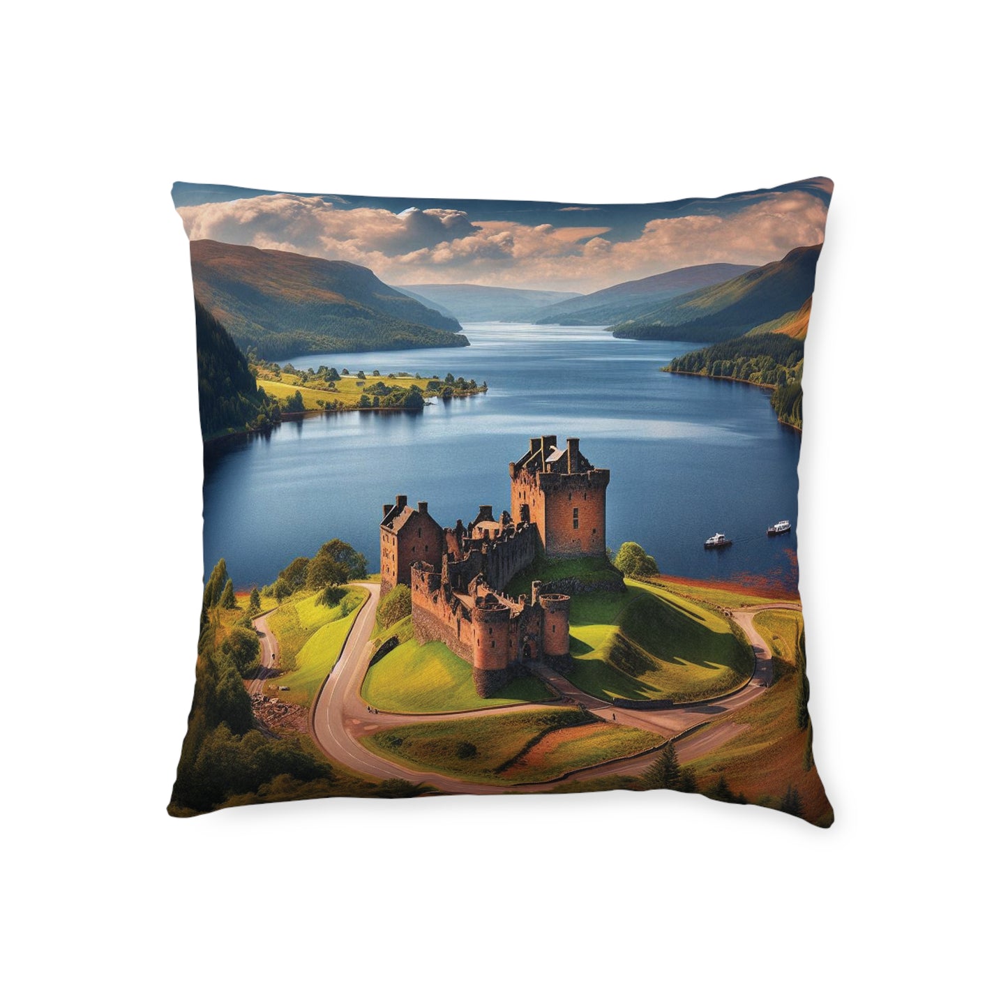 وسادة مربعة من Urquhart Castle Loch Ness، مقاسات مختلفة