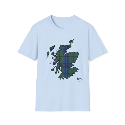 Tartan Scotland Map Softstyle Unisex T-Shirt - Keith Tartan Tee