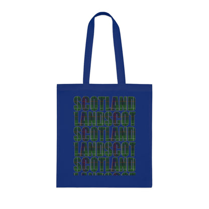 Reversible Scotland Tartan Map Cotton Tote Bag - Duncan Tartan