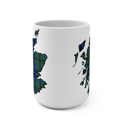 Scotland Map Mug 15oz, Keith Tartan