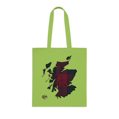 Reversible Scotland Tartan Map Cotton Tote Bag - Lindsay Tartan