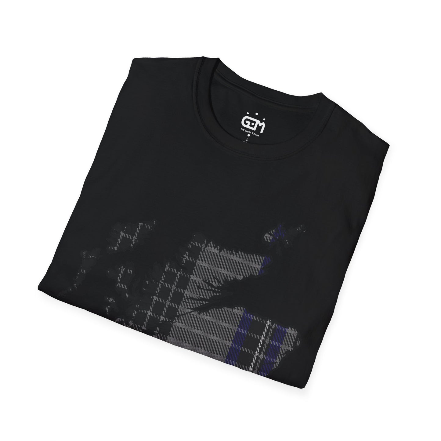 Scotland Tartan Map Softstyle Unisex T-Shirt, Hood Tartan, Various Colours