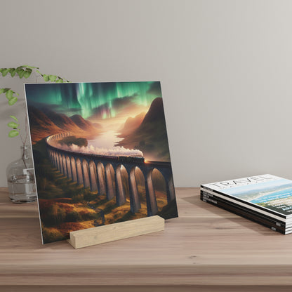 Summer Collection Gallery Stand Glenfinnan Viaduct, Oak Picture Stand, Scotland Art, Scenery, Landmarks, Various Sizes