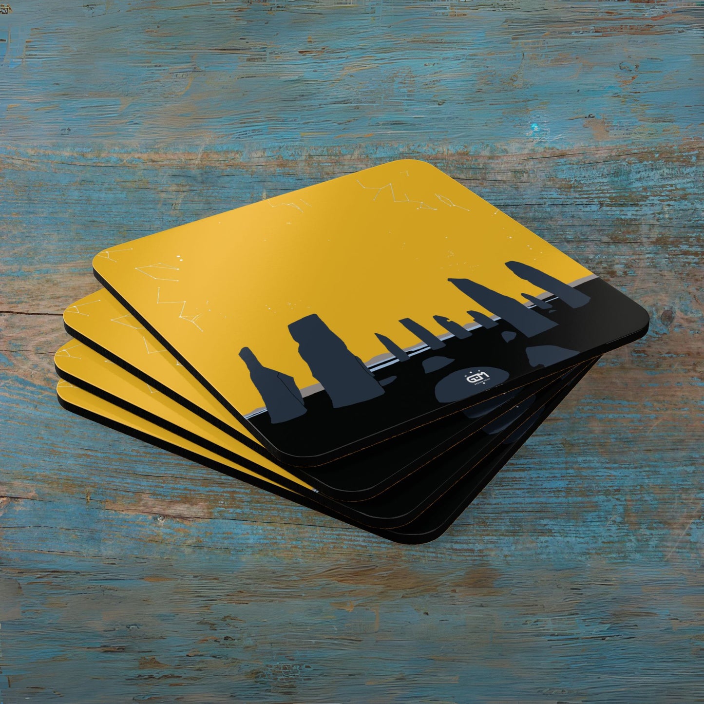Scotland Art Cork Coaster Set - Silhouettes