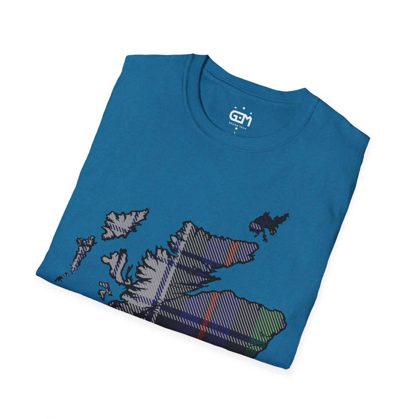 Scotland Tartan Map Softstyle Unisex T-Shirt, Argyle Dress Tartan, Various Colours