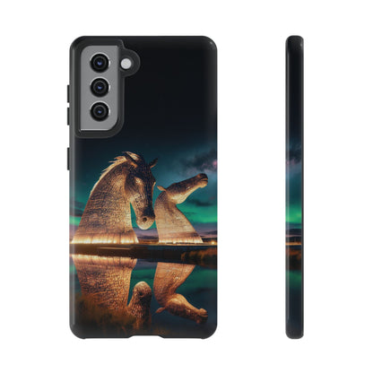 Kelpies Northern Lights Art Phone Case, Scotland, Samsung