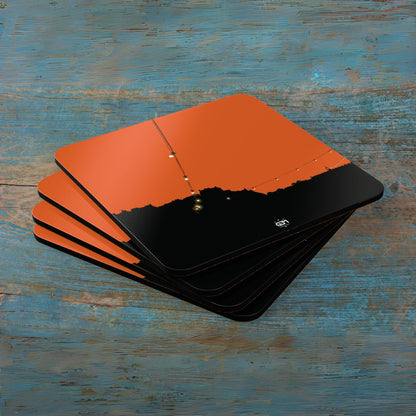 Scotland Art Cork Coaster Set - Silhouettes