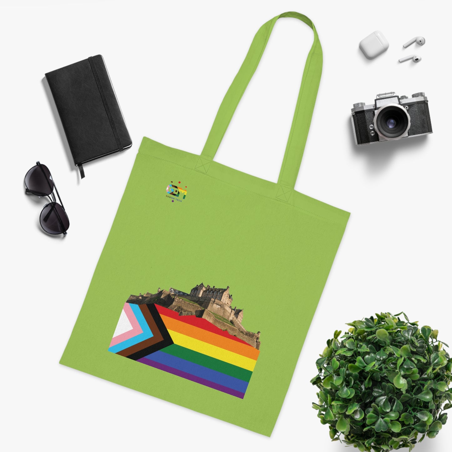 Pride Progress Rock Edinburgh Castle Cotton Tote Bag