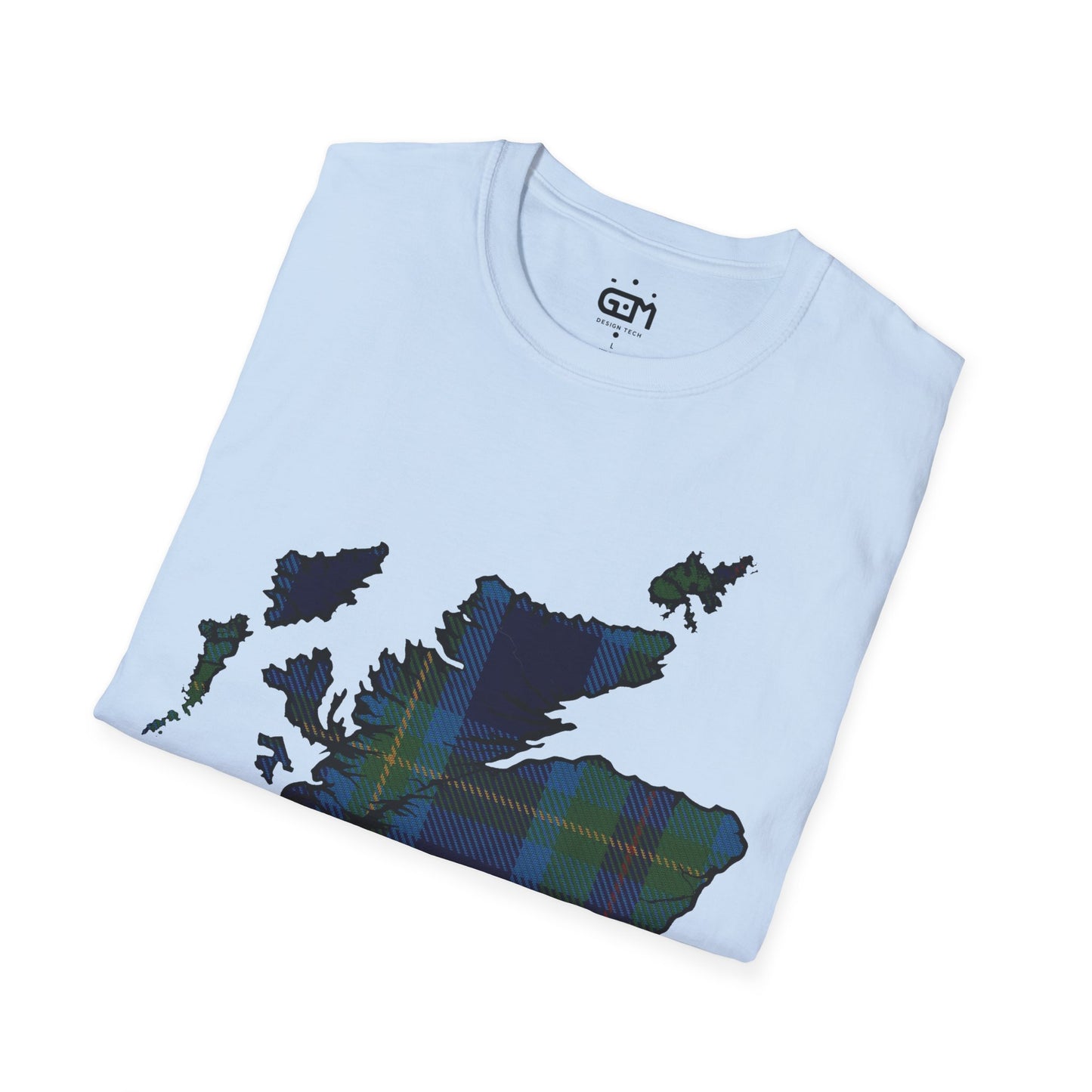 Scotland Tartan Map Softstyle Unisex T-Shirt, Miller Tartan, Various Colours