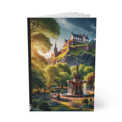 Ross Fountain & Edinburgh Castle Art Softcover Notebook, A5