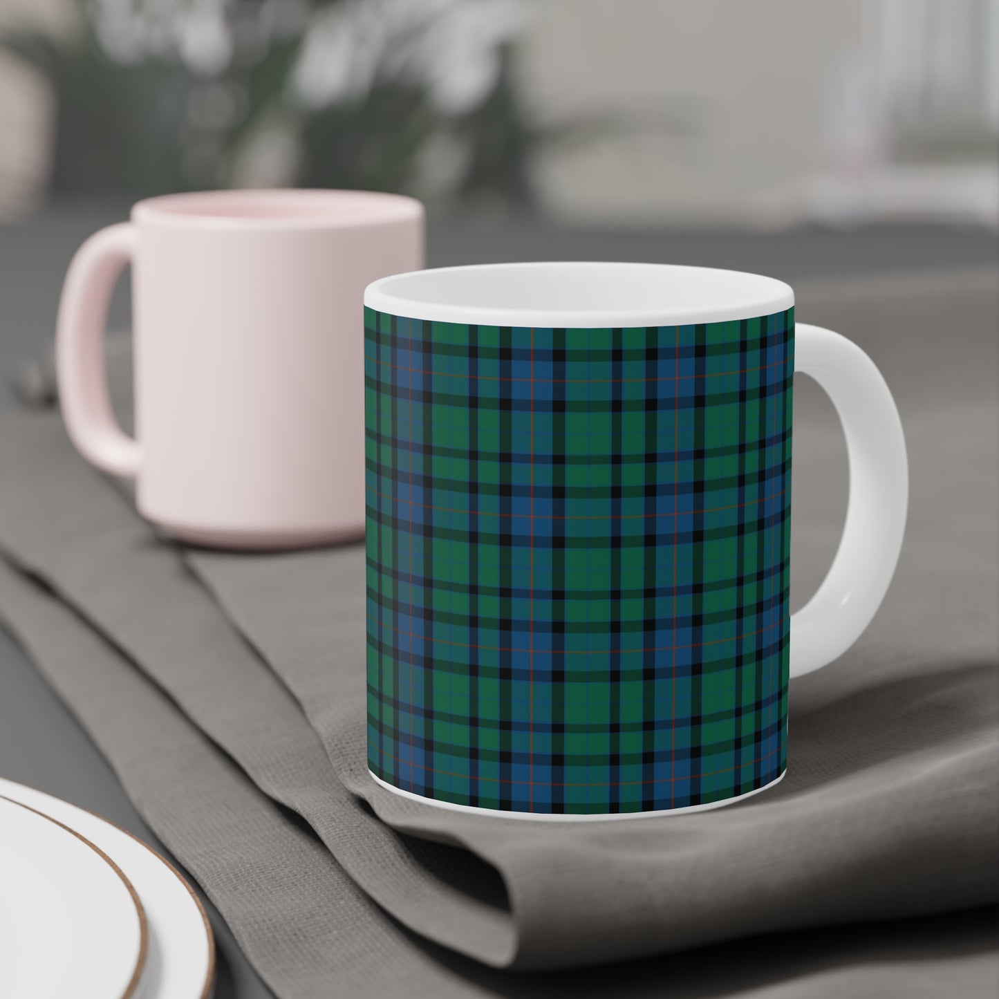 Tartan Mug - Flower of Scotland Tartan, Scottish, Various Sizes