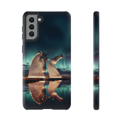 Kelpies Northern Lights Art Variant Phone Case, Scotland, Samsung