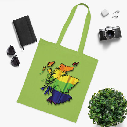 Scotland Pride Flag Map Cotton Tote Bag