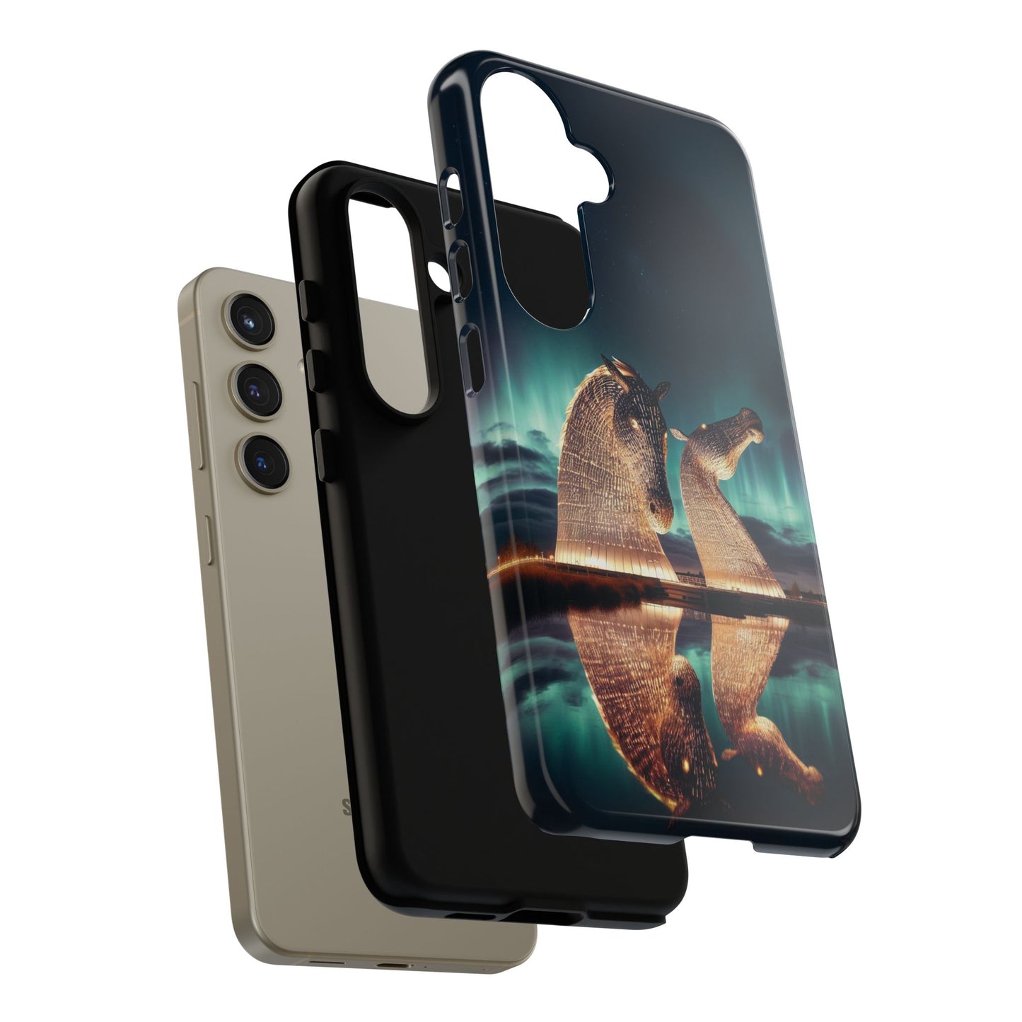 Kelpies Northern Lights Art Variant Phone Case, Scotland, Samsung