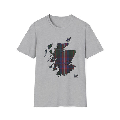 Tartan Ecosse Carte Softstyle T-Shirt Unisexe - Rankin Tartan Tee 