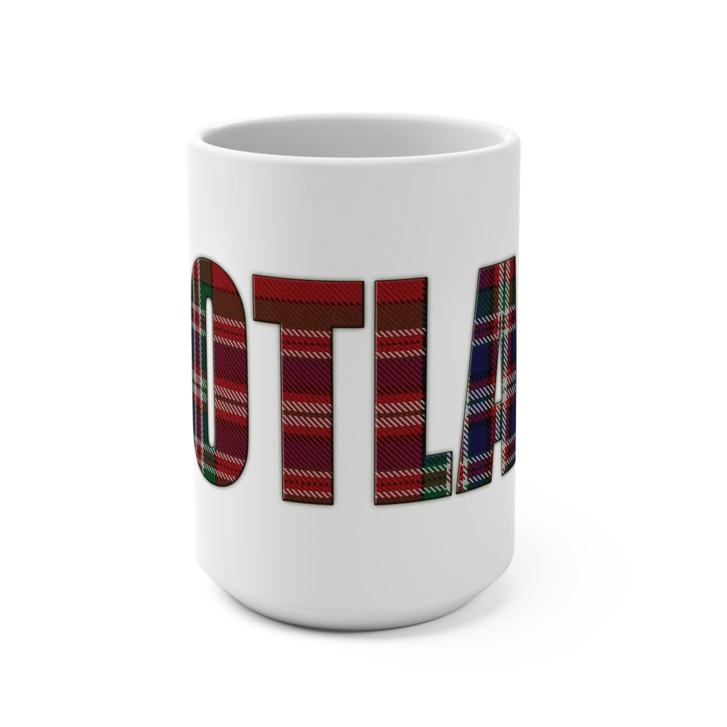 Scotland Lettering Tartan Mug 15oz, MacFarlane Tartan