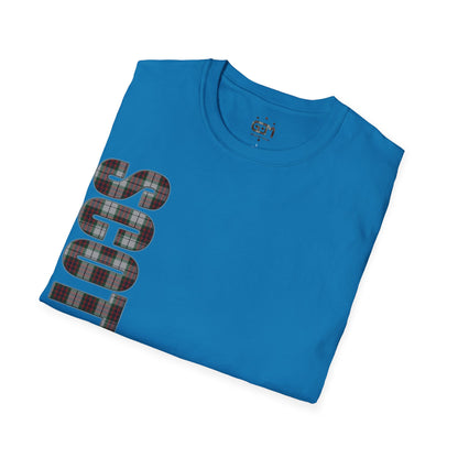 Scotland Lettering Fraser Tartan Softstyle T-Shirt, Unisex Tee, Various Colours