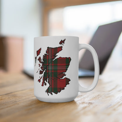 Scotland Tartan Map Mug - MacGregor Tartan, Various Sizes