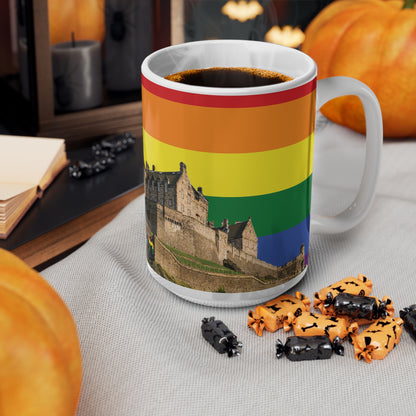 Edinburgh Castle Pride Progress Sky Photo Mug, White