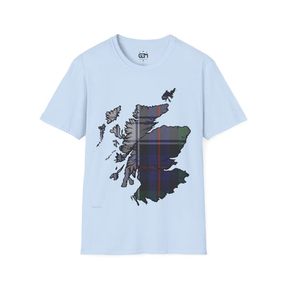 Scotland Tartan Map Softstyle Unisex T-Shirt, Argyle Dress Tartan, Various Colours