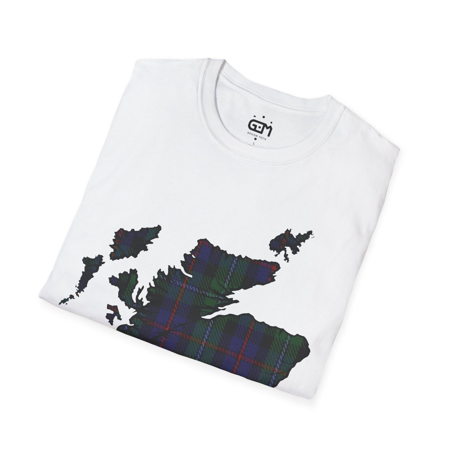 Scotland Tartan Map Softstyle Unisex T-Shirt, Argyle Tartan, Various Colours