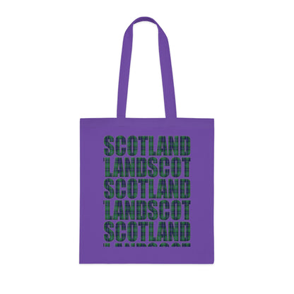 Reversible Scotland Tartan Map Cotton Tote Bag - Douglas Tartan