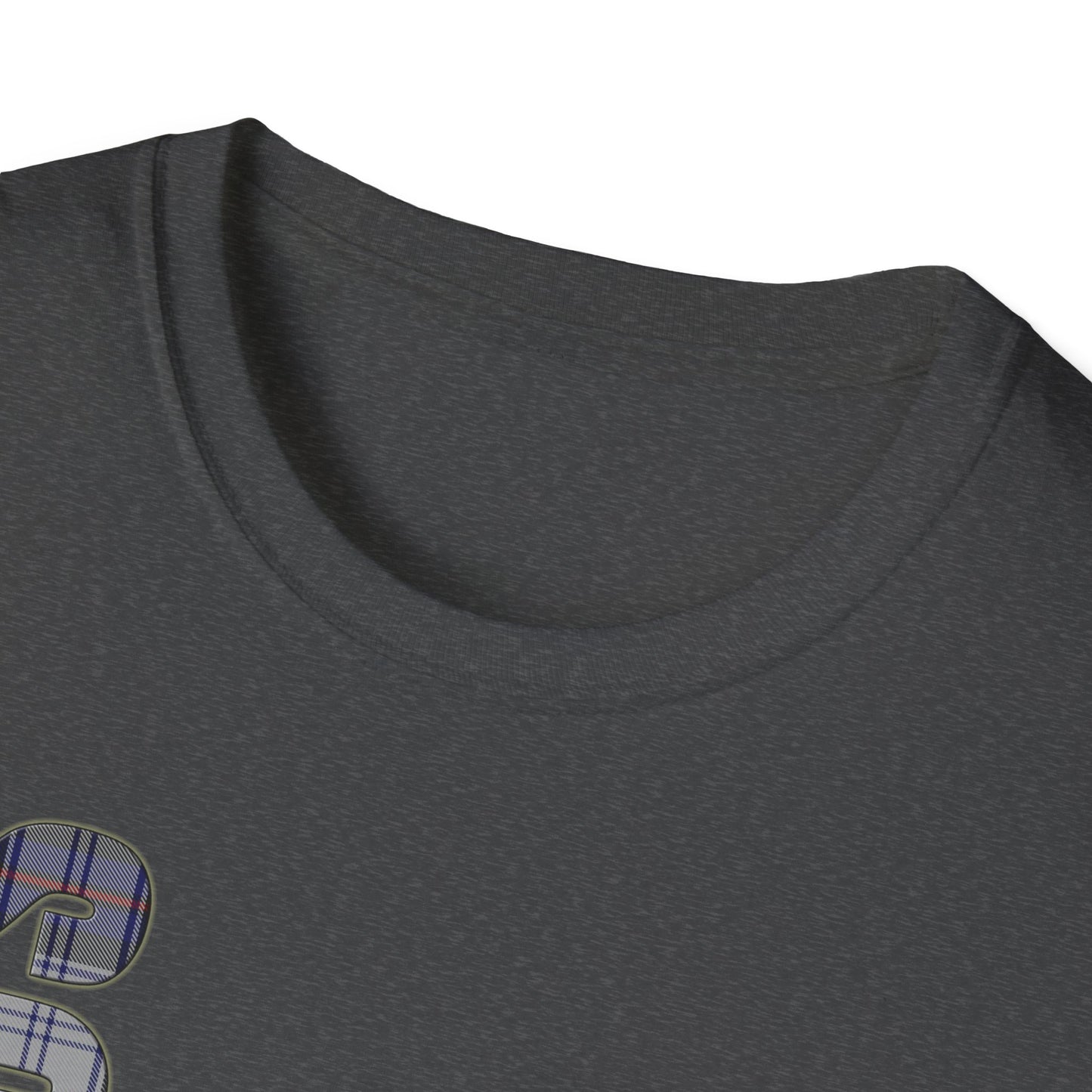 Tartan Scotland Lettering Softstyle Unisex T-Shirt, Argyle Dress Tartan Tee