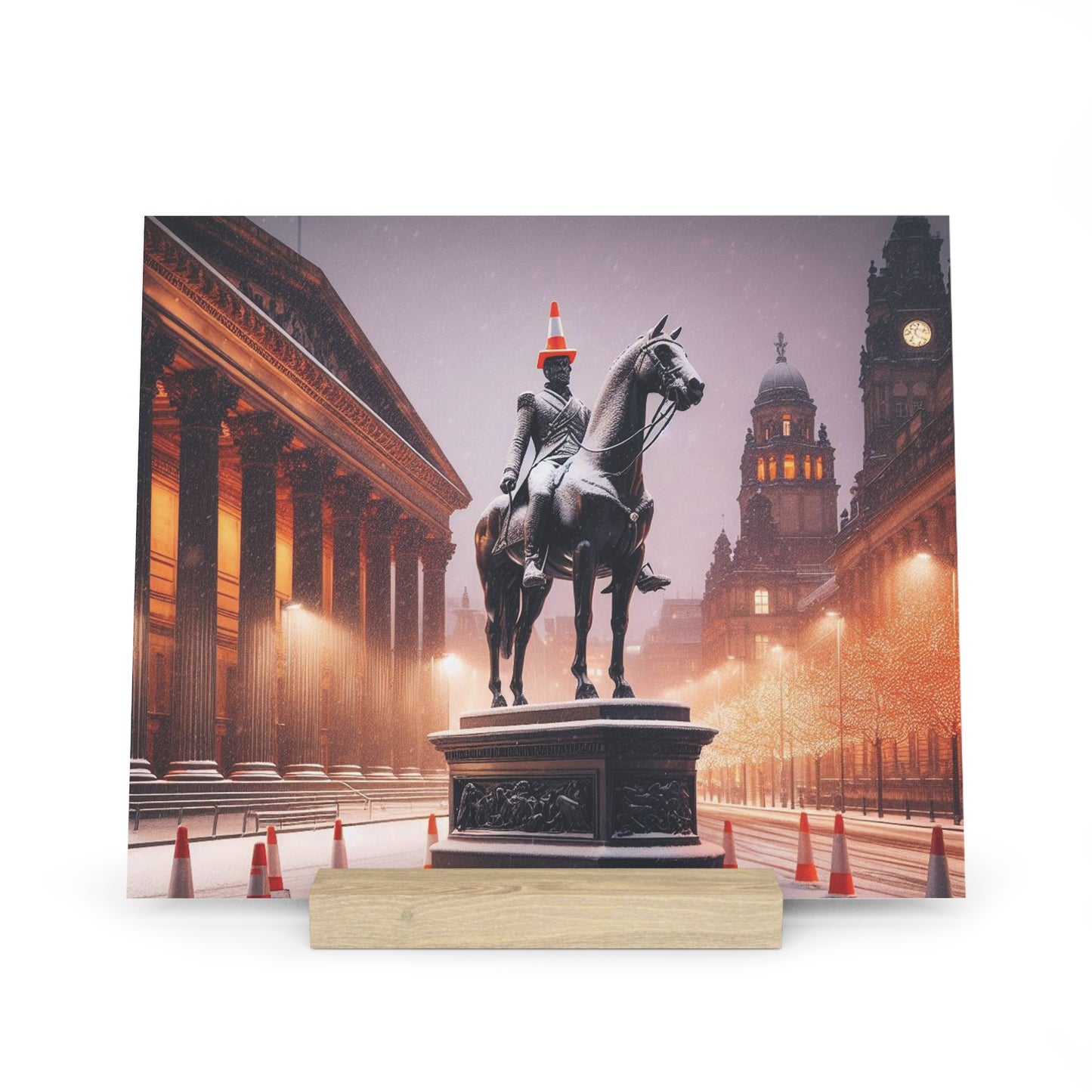 Winter Collection Gallery Stand Glasgow Duke of Wellington, Oak Picture Stand, Scotland Art, Scenery, Landmarks, Various Sizes