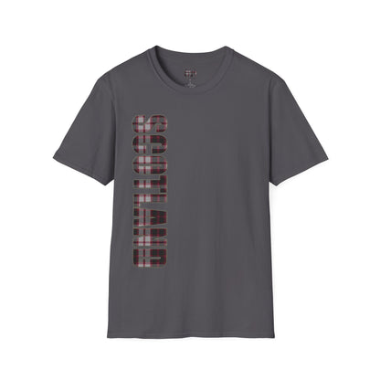 Scotland Lettering Tartan Softstyle Unisex T-Shirt, MacPherson Tartan Tee