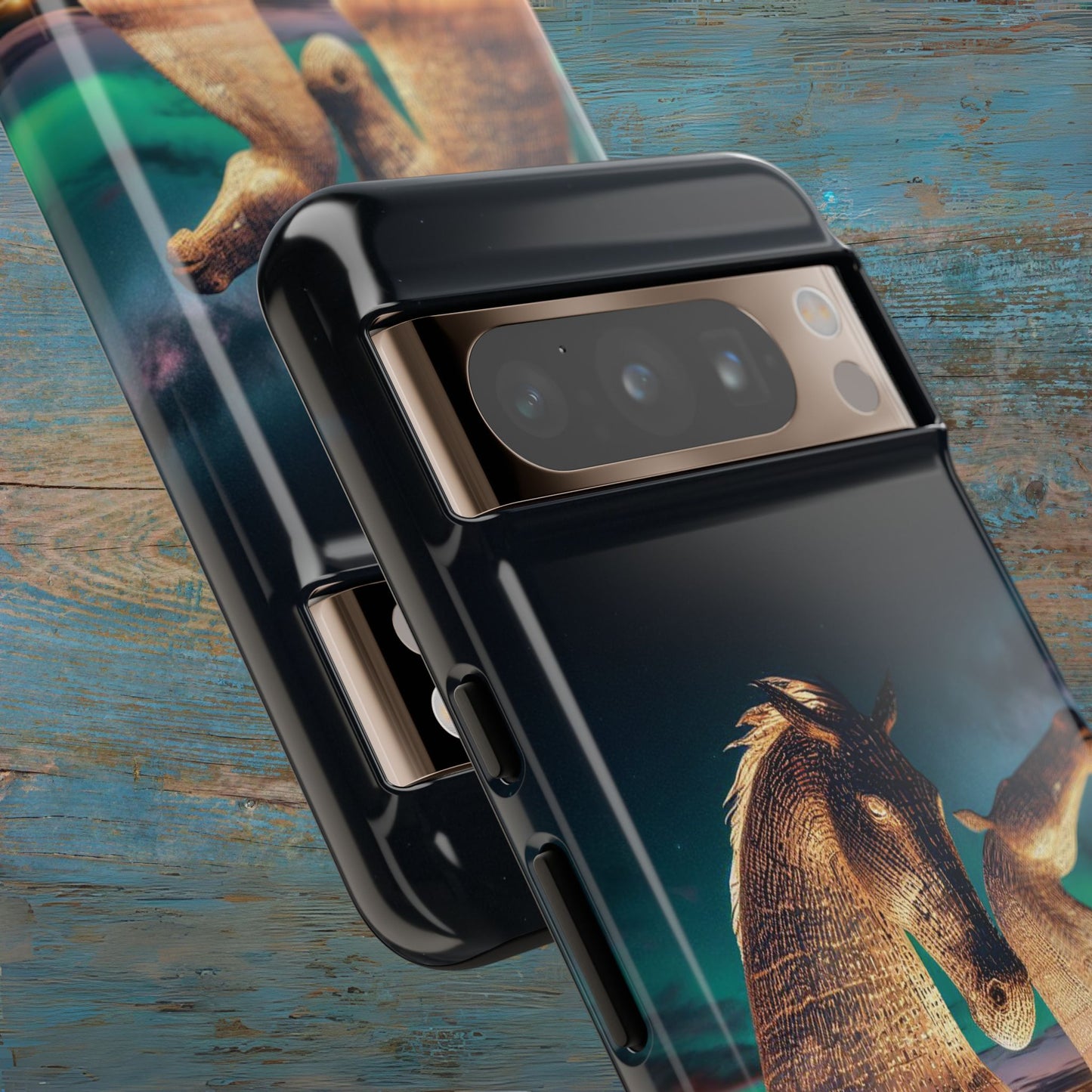 Kelpies Northern Lights Art Phone Case, Scotland, Google