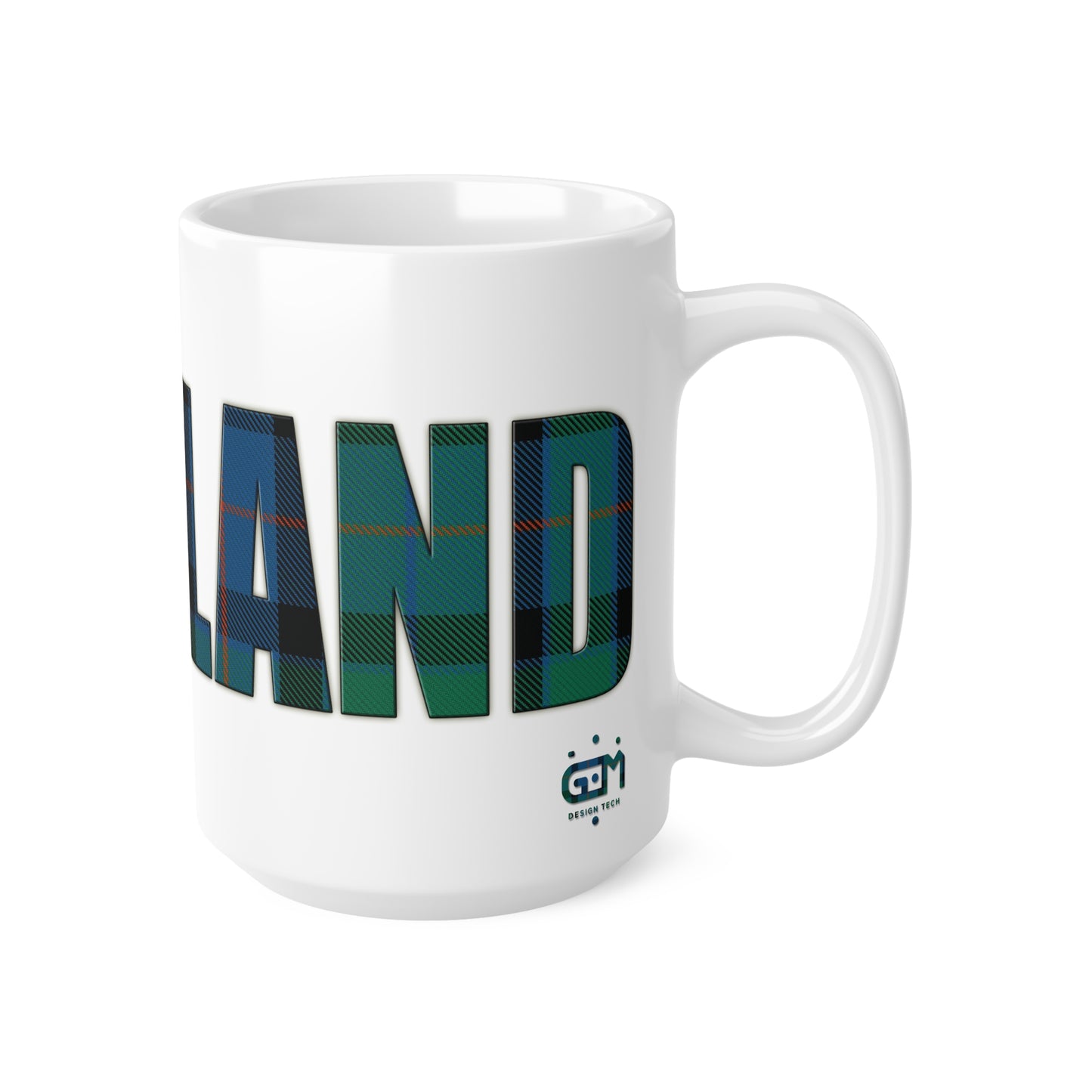 Scotland Tartan Mug - Flower of Scotland, Coffee Cup, Tea Cup, Scotland, White