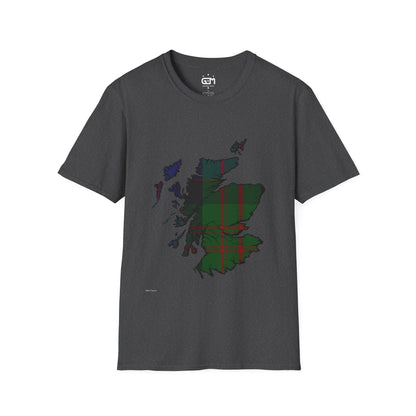 Scotland Tartan Map Softstyle Unisex T-Shirt - MacDonald Tartan Tee