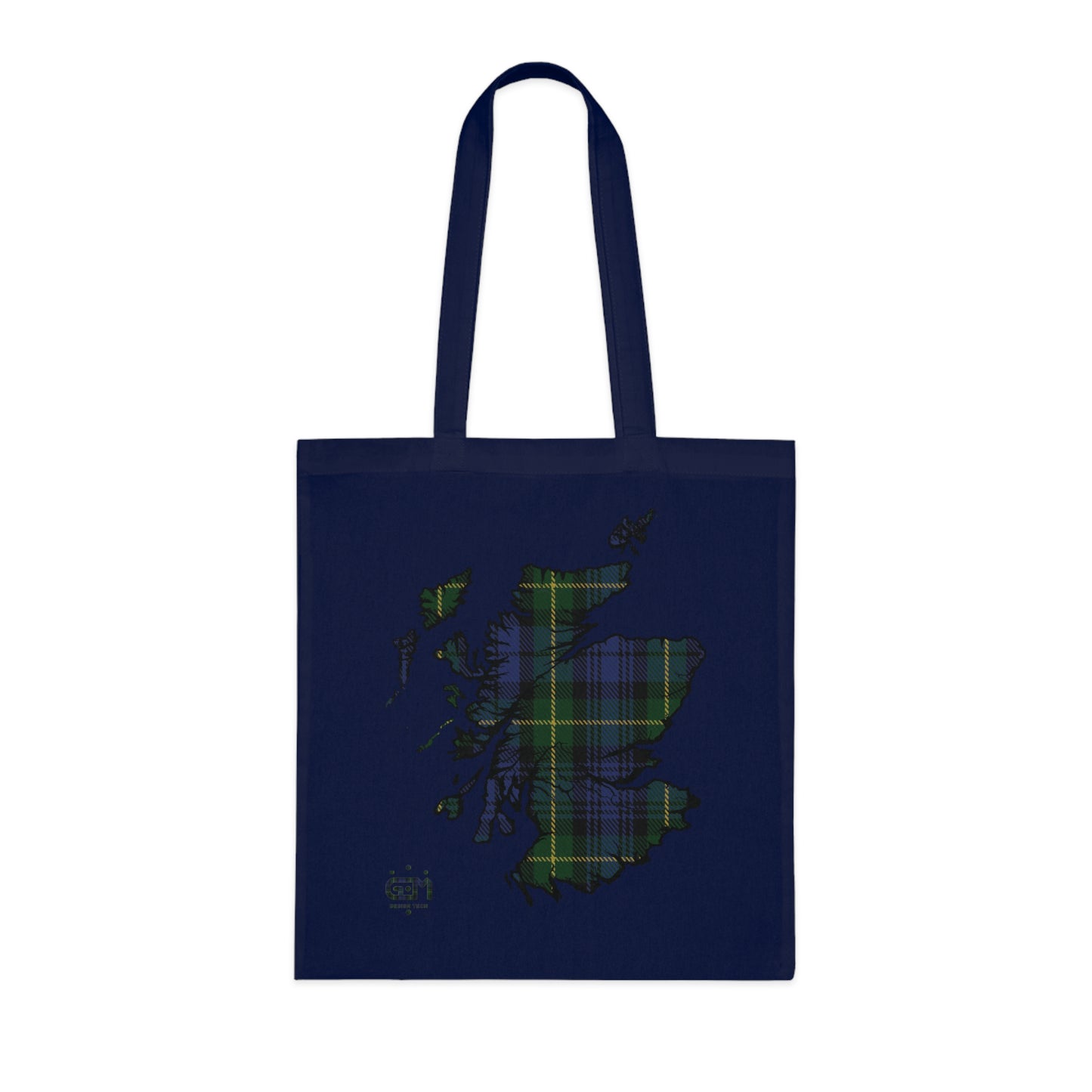 Reversible Scotland Tartan Map Cotton Tote Bag - Gordon Tartan