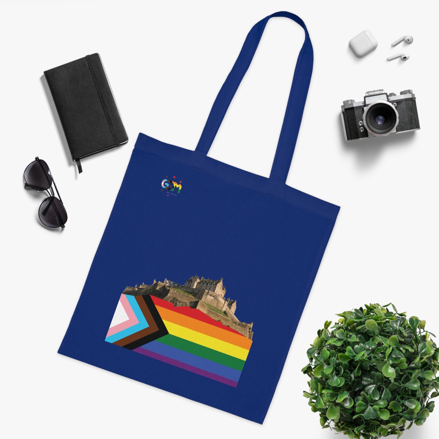 Pride Progress Rock Edinburgh Castle Cotton Tote Bag