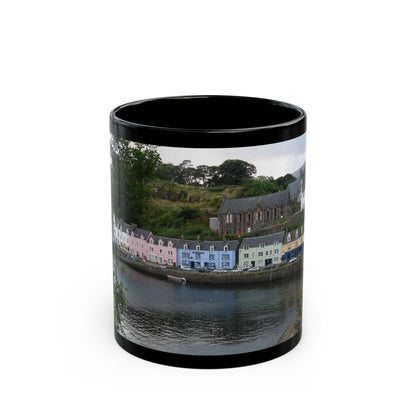 Portree Isle of Skye Photo Mug, Scotland Mug, Tea Cup, Coffee Cup, Scottish Landmark, Coloured Buildings, Nature, Scenery, Black