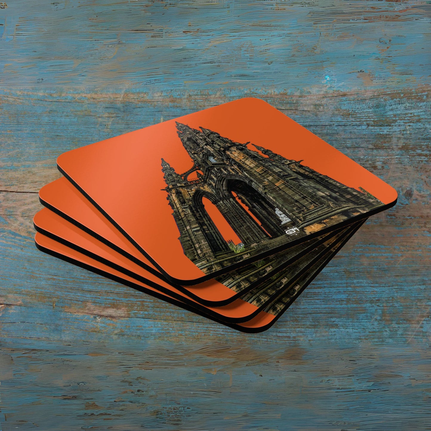 Scotland Up Close Cork Coaster Set - Photo Silhouettes