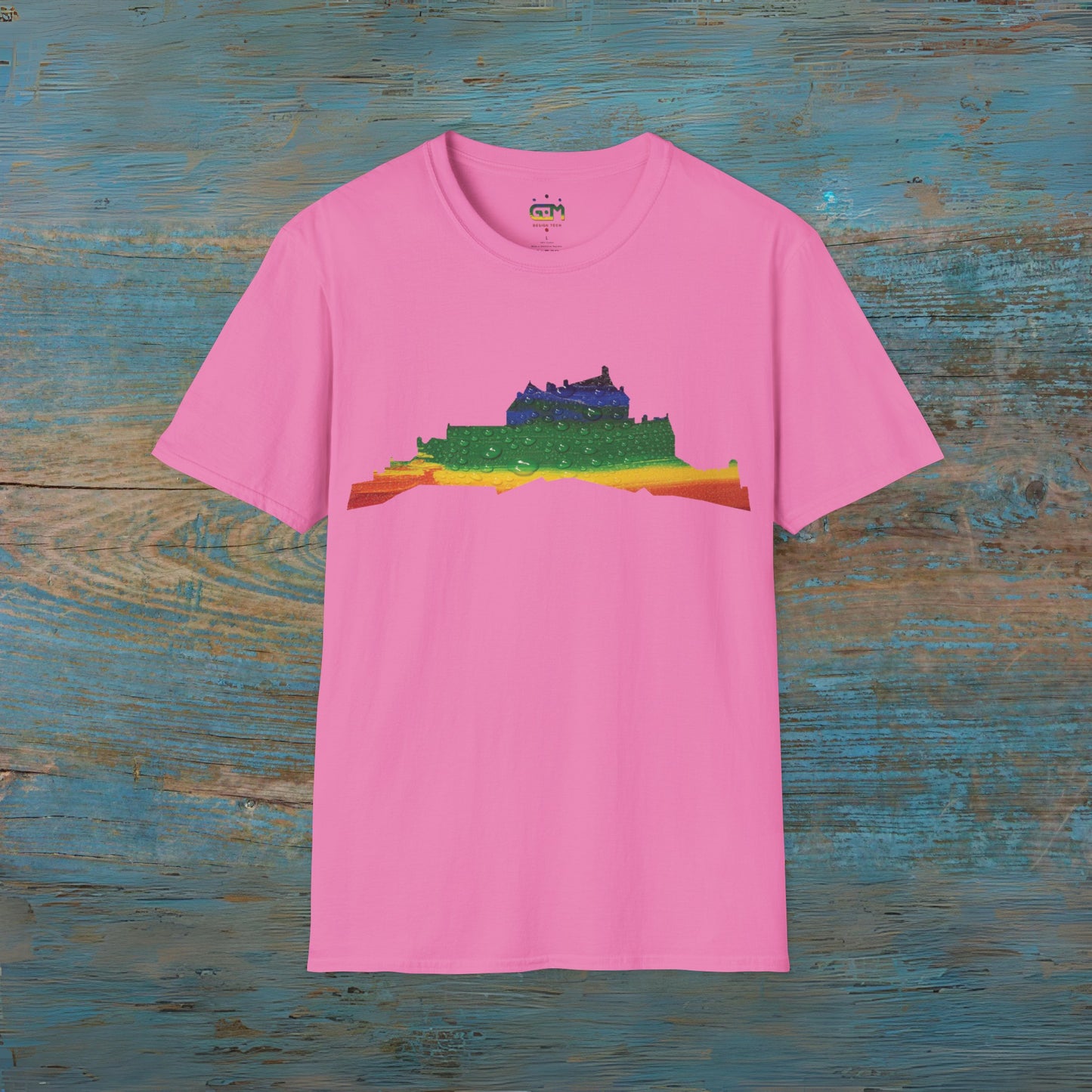 Edinburgh Castle Pride Rain Art Unisex T-Shirt