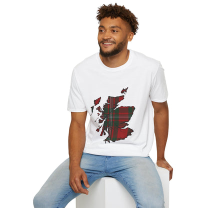 Scotland Tartan Map Softstyle Unisex T-Shirt - MacGregor Tartan Tee