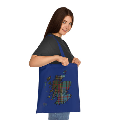 Reversible Scotland Tartan Map Cotton Tote Bag - Anderson Tartan