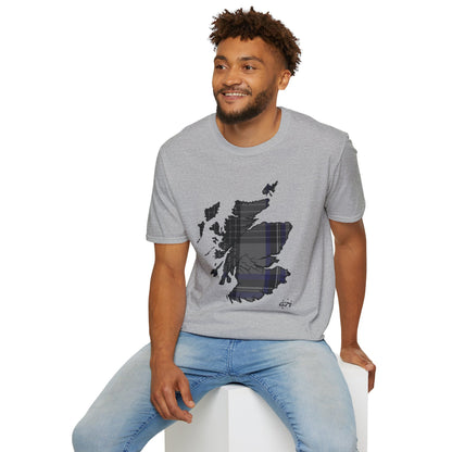 Tartan Scotland Map Softstyle Unisex T-Shirt - Hood Tartan Tee