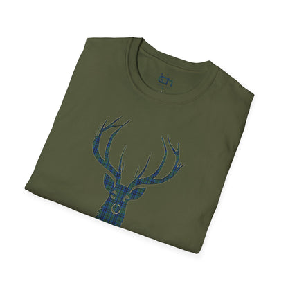 Tartan Stag Softstyle T-Shirt - Keith Tartan, Unisex Tee, Scottish Scenery, Various Colours